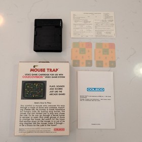 Mouse Trap (Colecovision, 1982) Box, Manual, Overlays, Reg Card, & Cartridge 