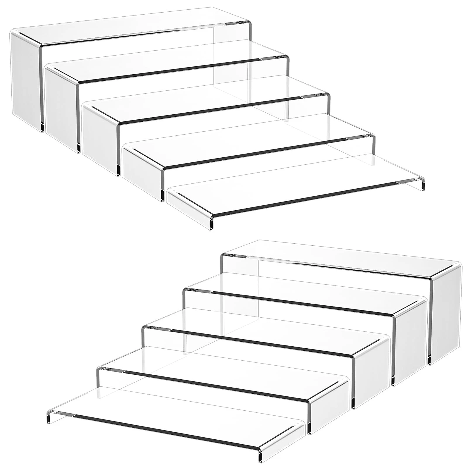 10 Pack Acrylic Spice Rack Organizer for Cabinet(10.8"~12.4"L), 5 Size Season...