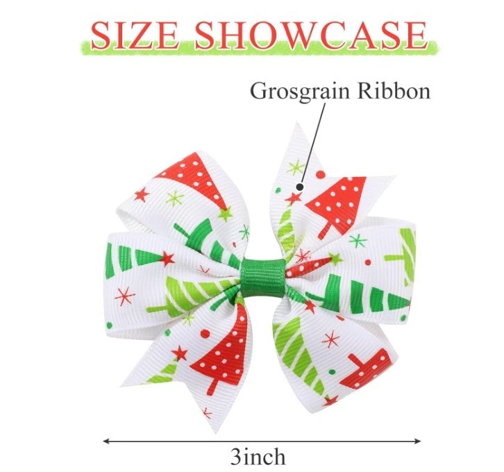 6 Pack 3 Hair Bows for Girls – Grosgrain Pinwheel Clips - Image 4 of 4