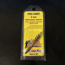 Pro-Shot Bore Brush Bronz Bristles Brass Core for 9mm Pistol NEW (F-1)