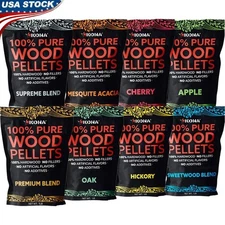 Indoor Smoker Premium Hardwood Pellets Apple Hickory Cherry Mesquite 8lb Pack US