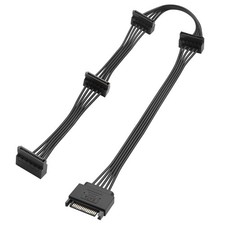 SATA 15PIN to 4 SATA 15 Pin Female Power Splitter 1 to 4 Serial ATA Powered E...