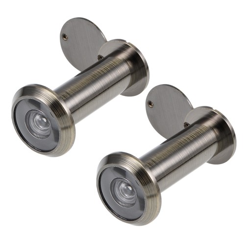 Brass 220-degree Door Viewer Peephole for 55mm-107mm Doors Bronze, 2 Pcs - Picture 1 of 4