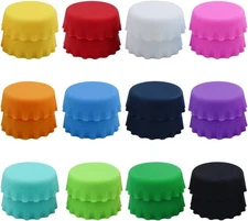 24 PCS Silicone Rubber Bottle Caps, 12 Colors Reusable Beer Caps for Home Brewin
