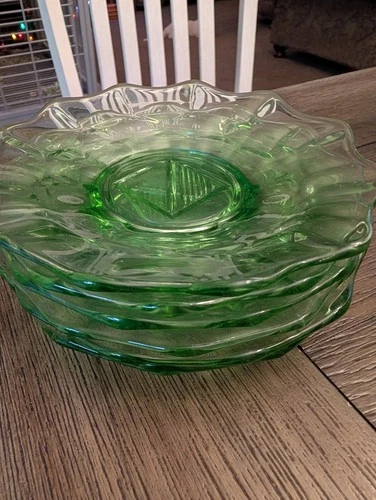 Vintage Federal Glass Utility Dishes Depression Glass Uranium Glow