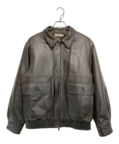 JOURNAL STANDARD Lamb Dad Leather Blouson Jacket Men's Size M Brown - product listing photo