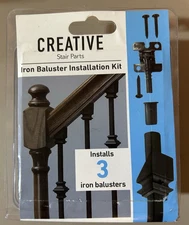 3 PACK Stair System 1-in x 1.5-in Matte Black Stair Baluster Install Hardware