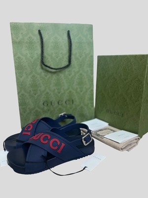 Gucci Gummi Sandalen Schuhe UK 1 EU 33 US 3 UVP 395£