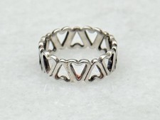Size 5, vintage sterling silver 925 stackable heart band ring