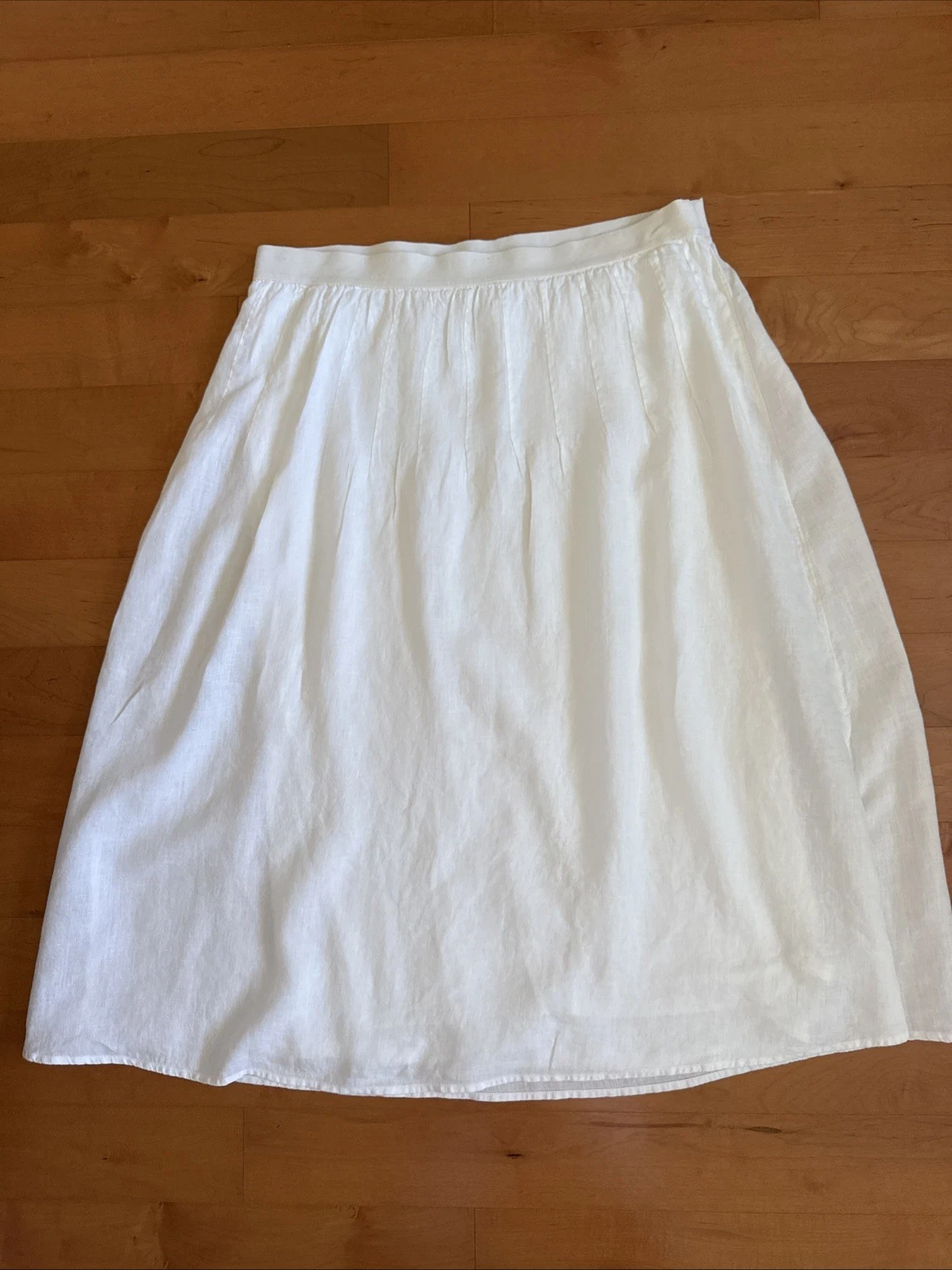 J Jill Love Linen Large L Skirt White Lined