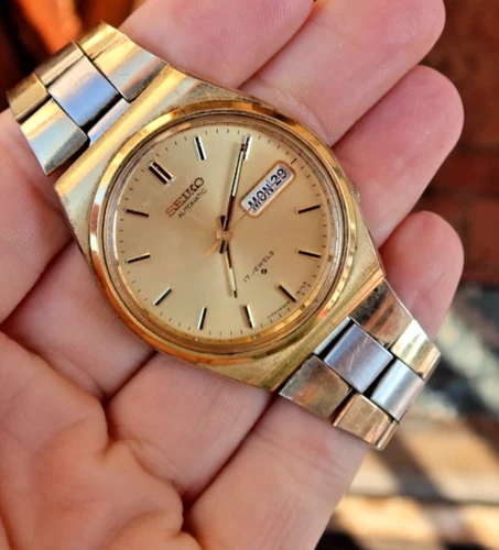 RARE Vintage Men's Seiko Automatic Watch Wristwatch Day Date 17 Jewels 6309-8159