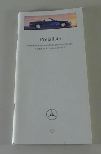 Preisliste Mercedes Benz W202 / W210 / W140 / W124 / R129 gültig ab 01/09/1995