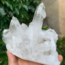 680g   Natural Clear White Quartz Crystal Cluster Rough Healing Specimen