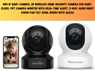 Indoor Wireless Security Camera 2Way Audio, Night Vision, Alexa, Pan-Tilt,  Zoom UK