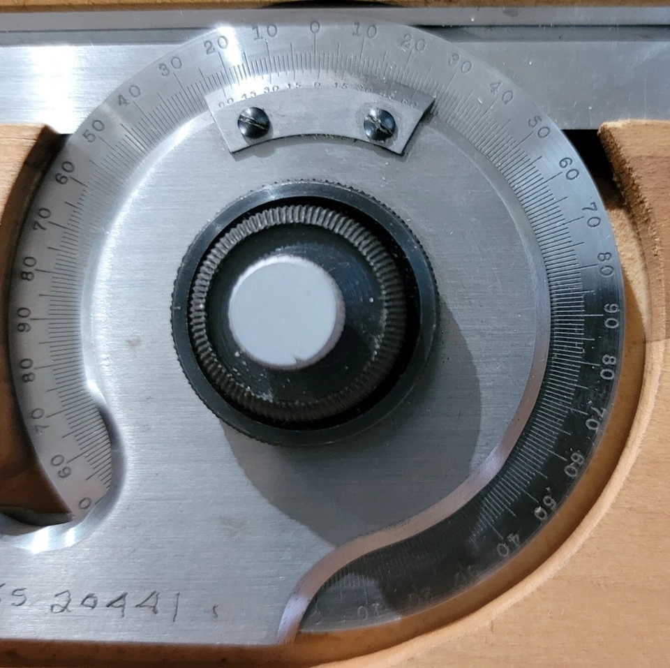 Starrett No. 359 bevel protractor 7" blade, very clean, nice case - Image 2 of 4