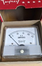 Triplet Panel Gauge AC Amperes 0-25 Amps Model 337-PL, 3"x3" With Box