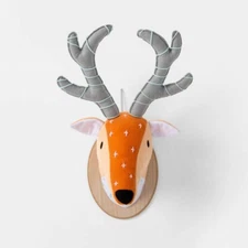 SPRITZ FELT DEER HEAD FIXED BASE HARVEST WALL DECOR *NEW