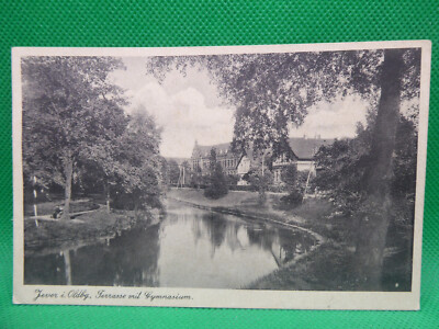 AK Jever i. Oldenburg,  Terrasse mit Gymnasium, Trinks & Co. (Nr. 1408)