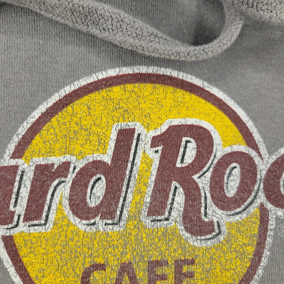Sudadera para mujer Hard Rock Café XL gris logotipo de Nueva York camiseta corta pulóver con capucha Foto 3 de 4