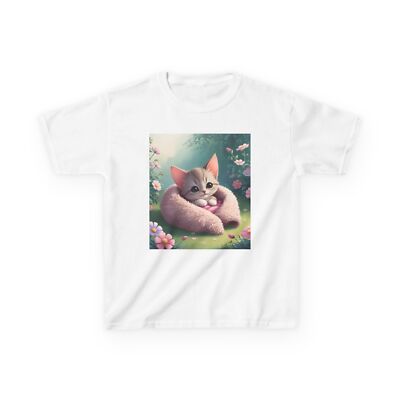 Whimsical Kitten Shirt, Children's Clothing, Cute Cat Tee, Playful Kid's Top,