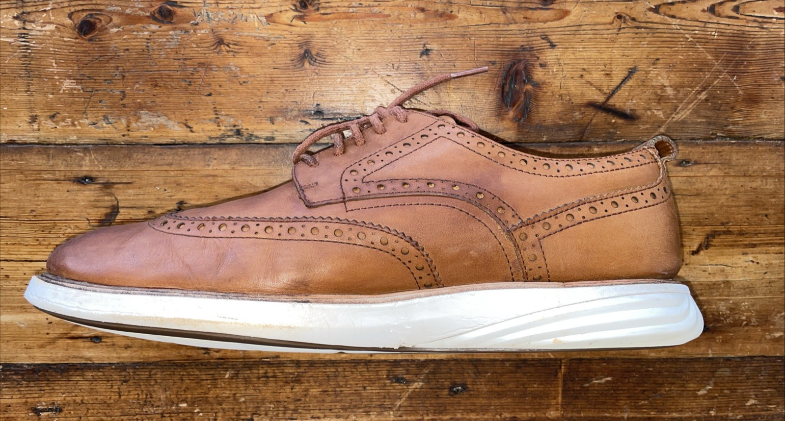 SAOLA Cole Haan GrandEvOlution Oxford Uomo 10 5 M Pelle Marrone Britannico Ala C26930