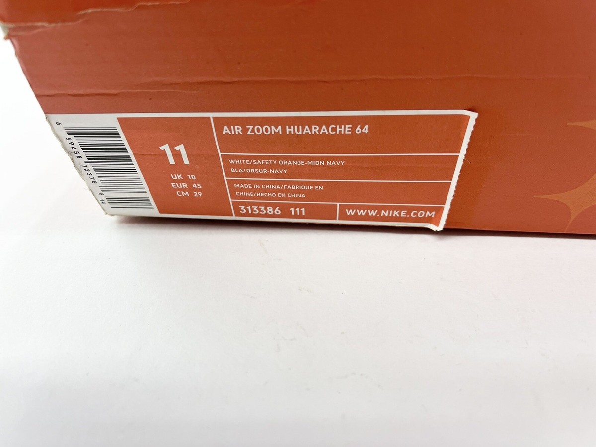 Vintage 2005 Nike Air Zoom Huarache 64 White Safety Orange SZ 11 Men Shoes. s-l1200.jpg main image 3