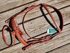 NWT Devoucoux Square Raised Fancy Stitch Monocrown English Hunter Bridle - SM/MD