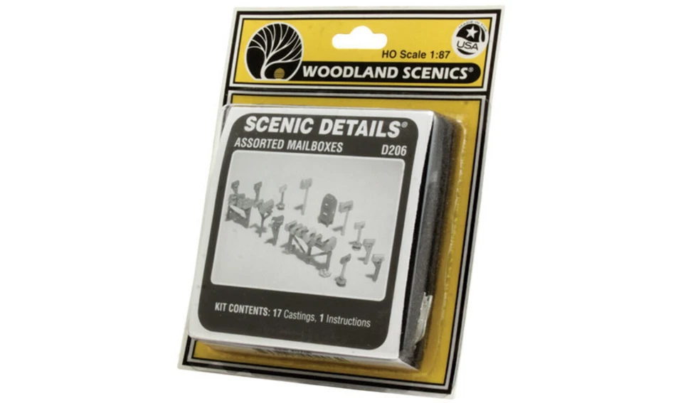 Woodland Scenics D206 HO Scale Assorted Mailboxes Kit - Image 4 of 4