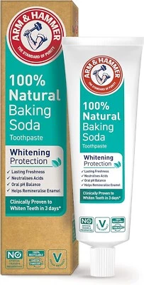 Arm & Hammer 100% Natural Baking Soda Whitening Protection Vegan Toothpaste 75ml