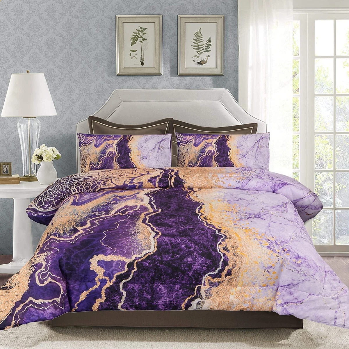 Purple comforter queen online