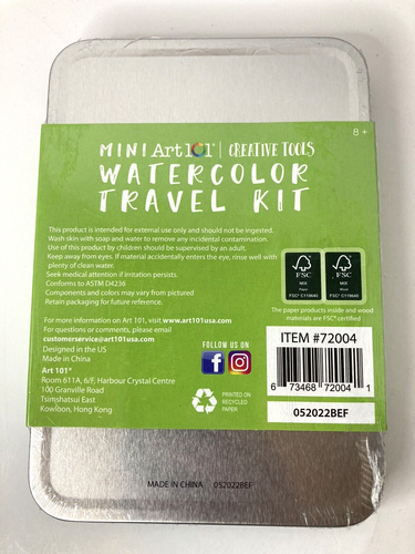 Art 101 Mini Travel Watercolor Travel Kit Creative Tools in travel tin - Picture 5 of 5