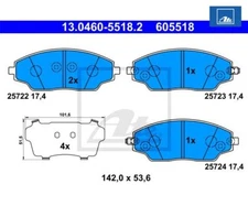 Brake pad set, disc brake ATE 13.0460-5518.2