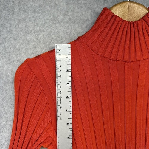 Wayne Rogers Vintage Dress Blouse Size Small Orange with Stretch New With Tags - Picture 4 of 10