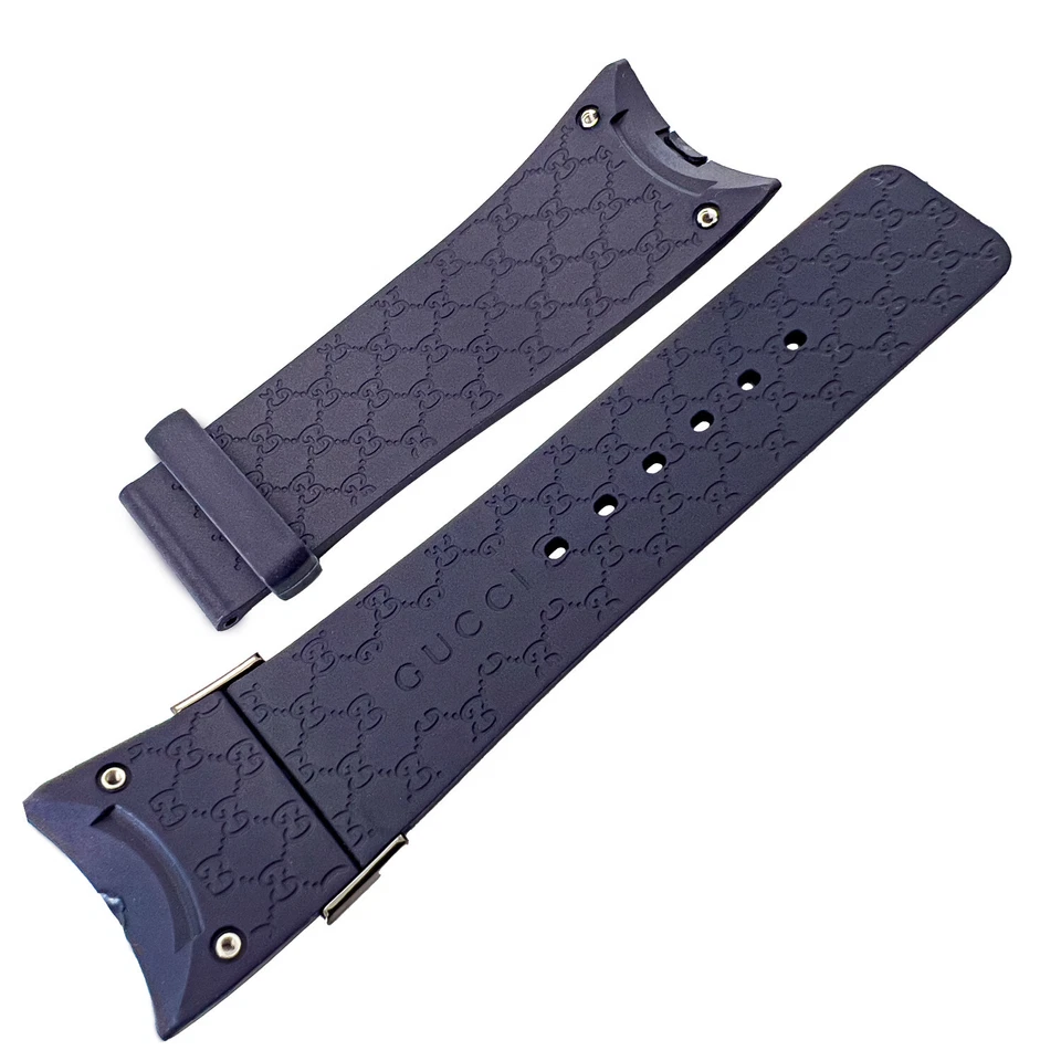 Authentic Gucci Replacement Navy Rubber 26mm Watch Band Gucci Digital 114.2 44mm - Image 2 of 3