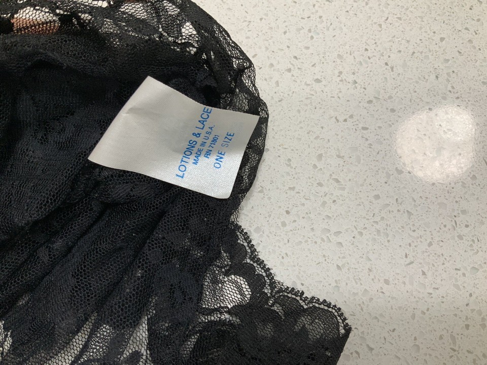 Lotions & Lace Womens One Size Black Lace Sheer Short Robe Lingerie eBay