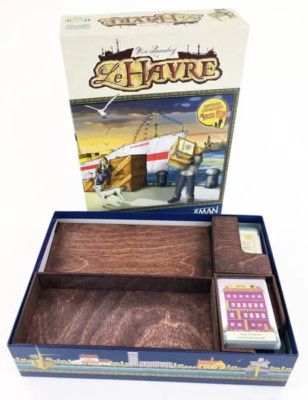 Le Havre Board Game Insert Laser Cut Stained Wood by Daedalus Productions - New