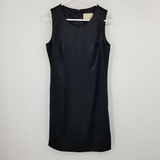 Alberto Makali Black Sleeveless Sheath Dress Size 8 Old Money Quiet Luxury 90s
