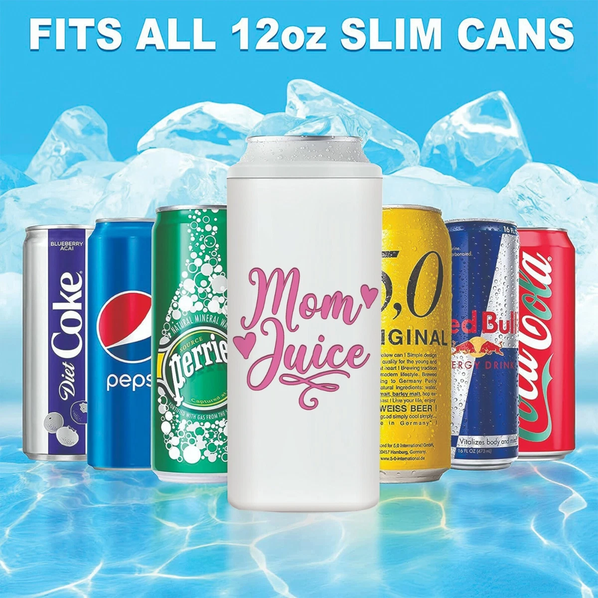 Skinny Can Cooler 12oz Koozie Stainless For White Claw Truly Hard