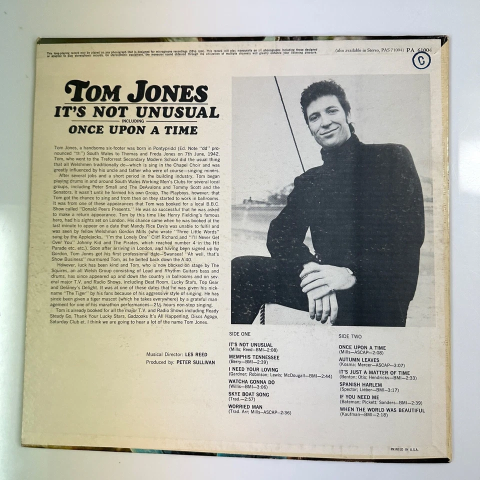 Self Titled  LP Record Vinyl Tom Jones  Parrot 61004 Vintage Foto 2 de 4