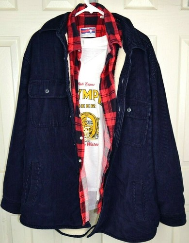Vintage Corduroy Sherpa Lined Heavy 