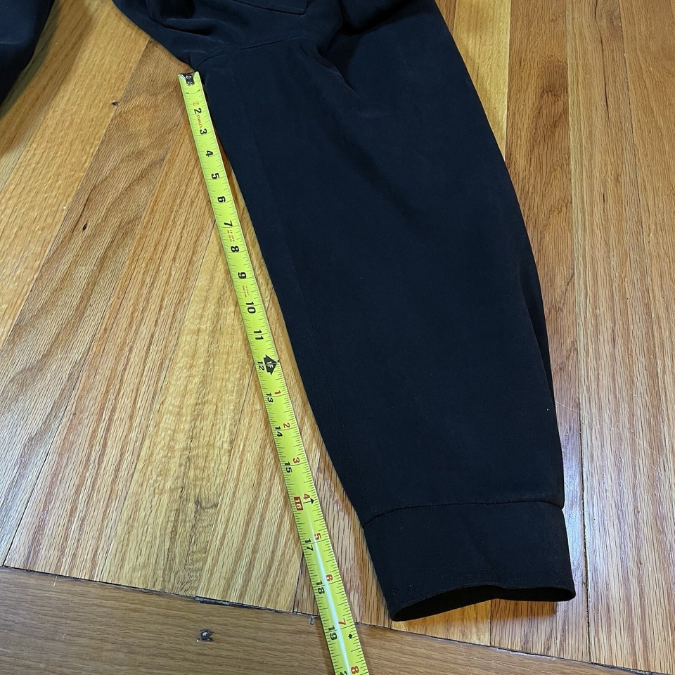 Mac Mor Black Chore Coat Jacket Polyester Faux Suede Size Large Striped