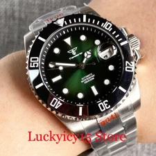 Tandorio 40MM Sunburst Green Dial Japan NH35 Automatic Mechanical Watch For Men