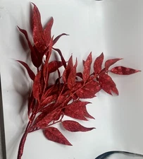 Floral Sprays for Arrangements 16”  Crafts Vinyl Red Glitter Set Of 6 Amaryllis