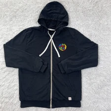 Marine Layer Sweater Mens XS Black Embroidered Full Zip Hoodie USA Made Men