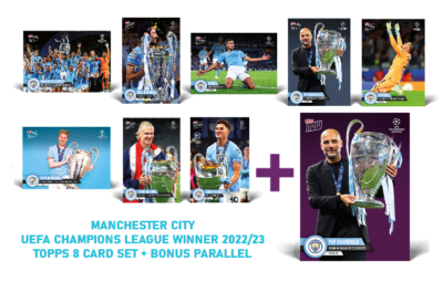 MANCHESTER CITY EUFA CHAMPIONS LEAGUE WINNER TOPPS NOW 8 CARD TEAM