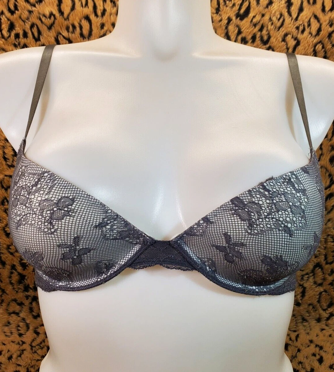 Clover Group International Sample 34B Gray Padded Push Up Bra Sexy