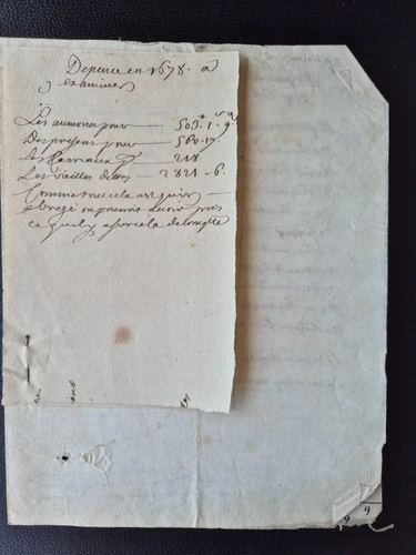 MANUSCRIT ANCIEN 1678 ÉPOQUE LOUIS XIV COMPTE DÉPENSES VEUVE BAPAUME ARTOIS