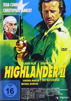 HIGHLANDER II - DIE RÜCKKEHR -  CHRISTOPHER LAMBERT, SIR SEAN CONNERY - DVD NEU