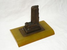 Vintage Rockefeller Center RCA Building Metal Souvenir on Bakelite Base