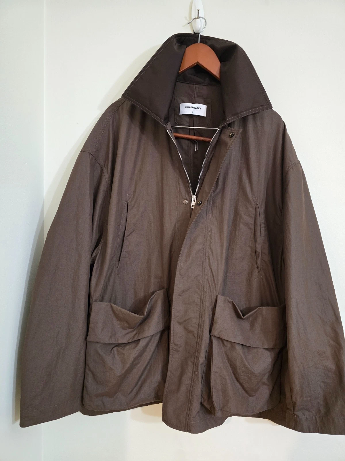Simple Project Y2552 Nylon Utility Jacket Mens L Brown Oversized Unisex - product detail image 1